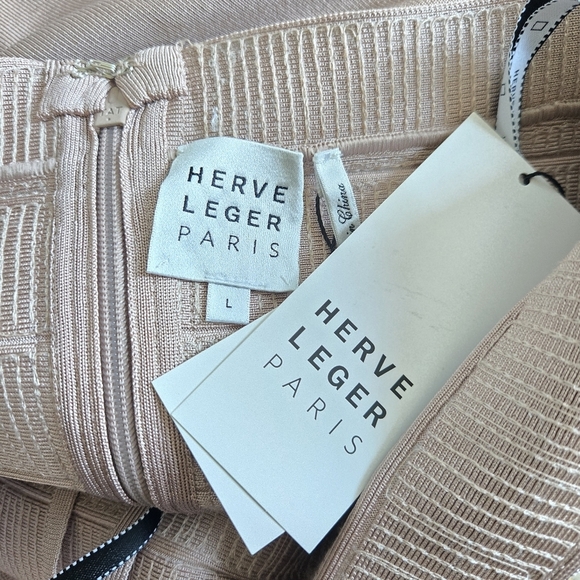 New Hervé Léger Emili Sequin Halterneck Sleeveless Bare Mini Dress Large NWT - Picture 13 of 14